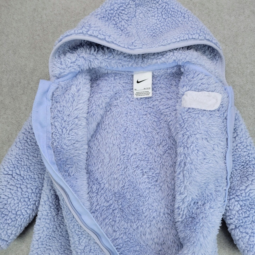Nike Sherpa Fleece Hooded Coverall Kids 9M Light Purple Bunting Suit L638-U8K - Picture 4 of 11
